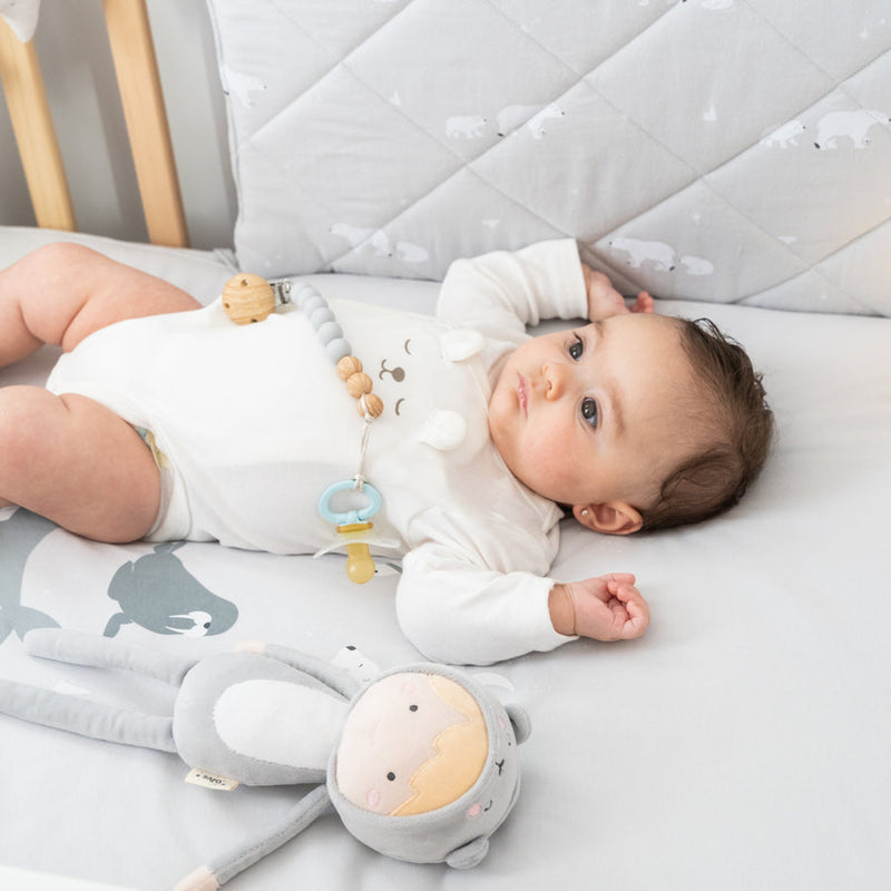 Kit Cuna Funda de plumón + Relleno + Protector de cuna Polaris Gris - cuna 60x120  - Bonjourbébé