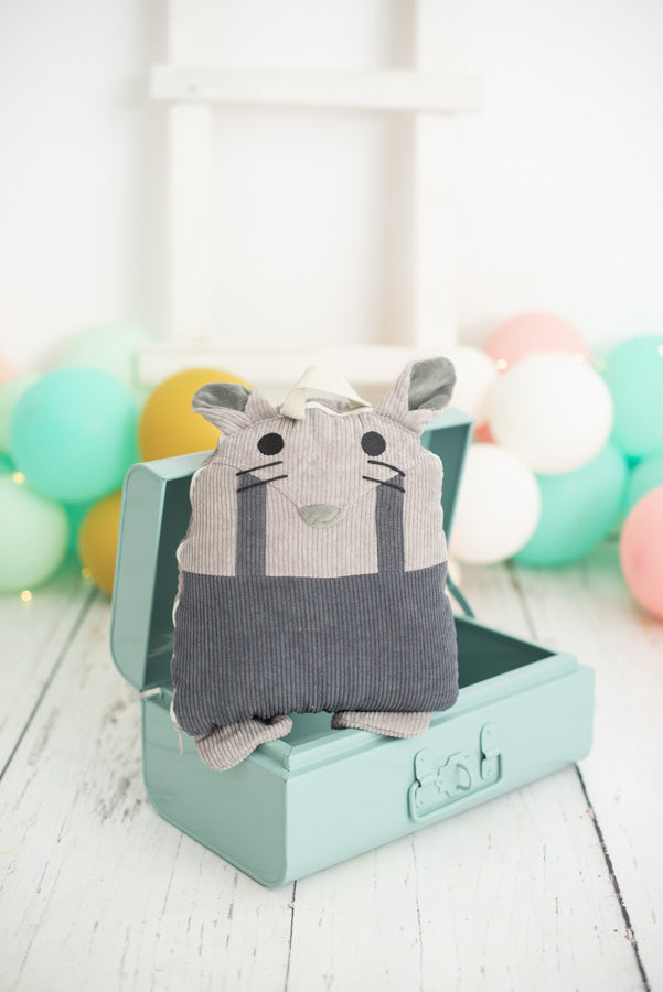 Manta de viaje y cojín 2 en 1 - Ratón