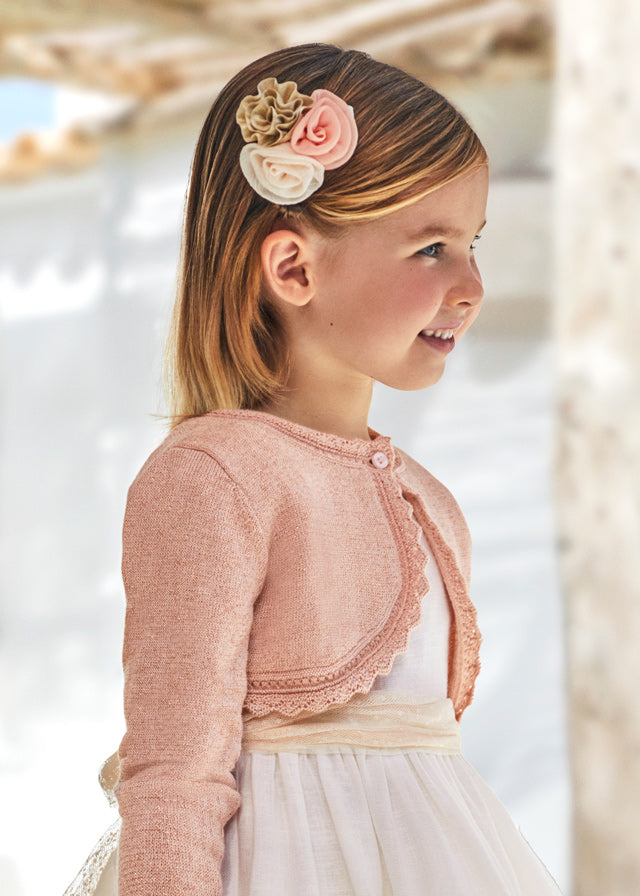 Rebeca bolero tricot niña- Nude (Rosa)