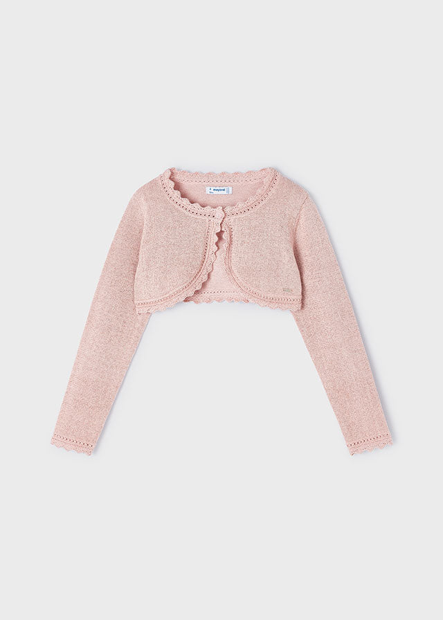 Rebeca bolero tricot niña- Nude (Rosa)