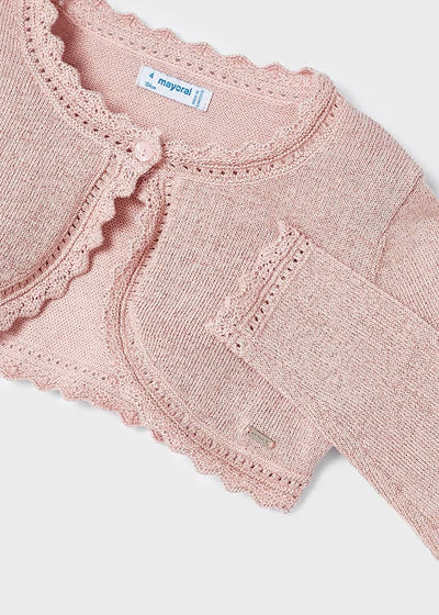 Rebeca bolero tricot niña- Nude (Rosa)