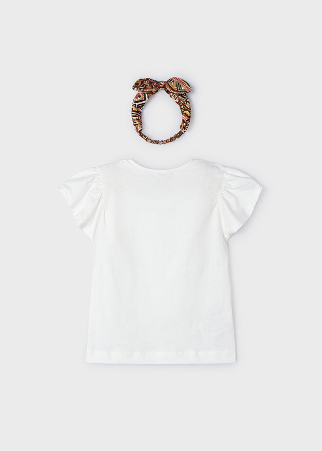 Camiseta con diadema Better 100% Cotton niña - Hueso.