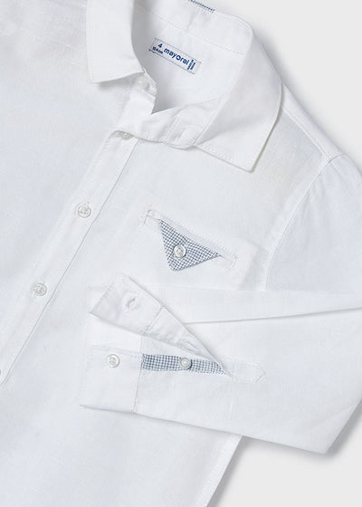 Camisa m/l lino suiting - Blanco.