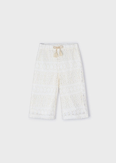 Pantalones  de crochet para niñas - Blanquecino