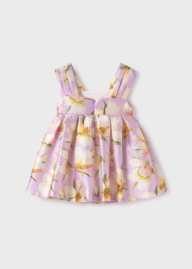 Vestido Mikado Estampado Bebé - Malva