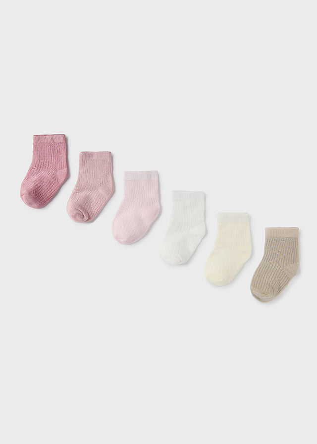 Set 6 calcetines lisos - Rosa new