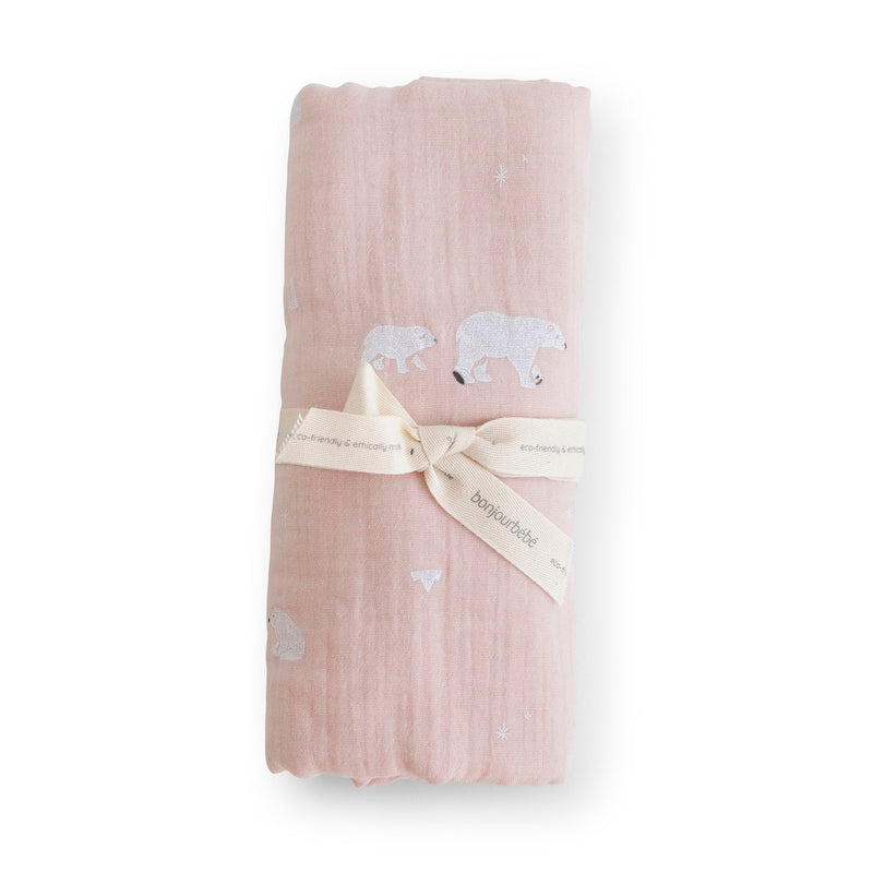 Muselina Bambú y Algodón - Polaris Rosa - Bonjourbébé - 120*120cm