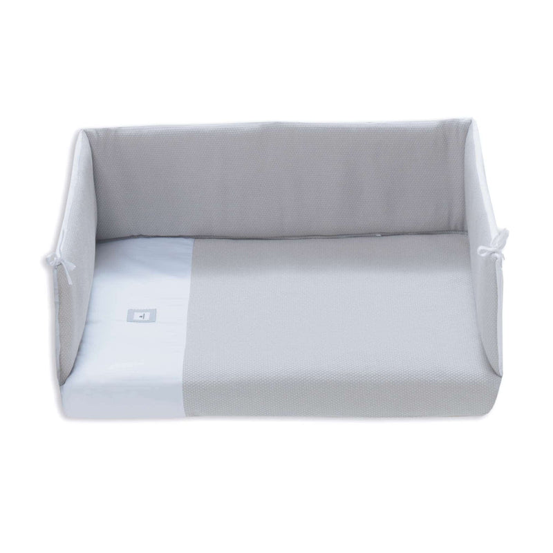 Set textil minicuna colecho 80x50 cm - Funda + Relleno +Protector.  Gris