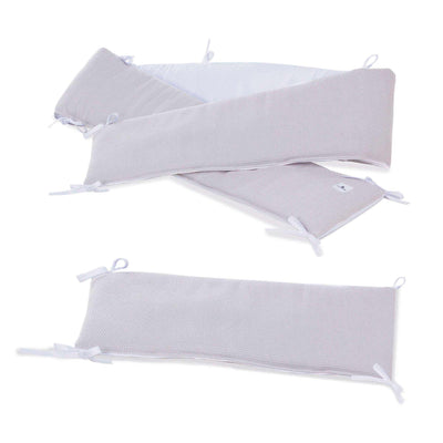 Set textil minicuna colecho 80x50 cm - Funda + Relleno +Protector.  Gris