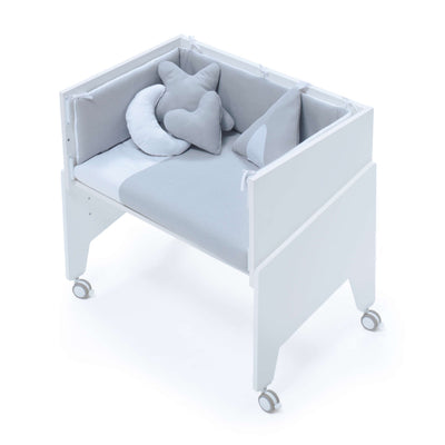 Set textil minicuna colecho 80x50 cm - Funda + Relleno +Protector.  Gris