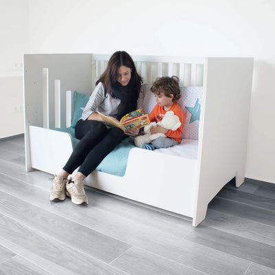 Cuna de colecho y Montessori (6en1) OMNI-XL Blanca 70x140 · C191