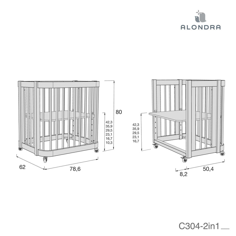 Kit colecho minicuna 55x70 cm Crea Tre Nomad WCO304-M5000