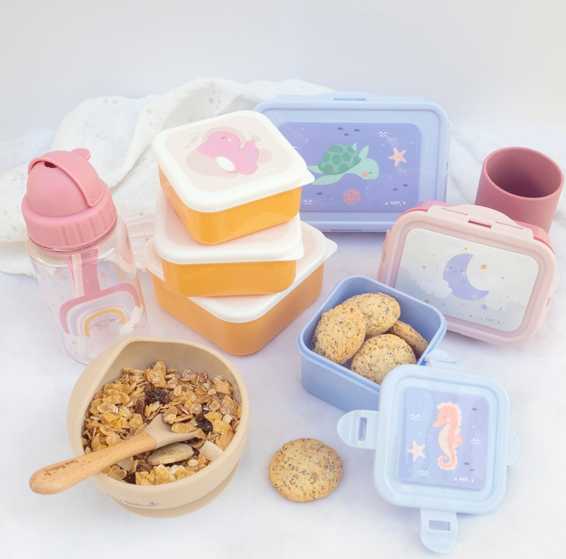 Set de 3 contenedores porta  comida-Rosa /Preventa