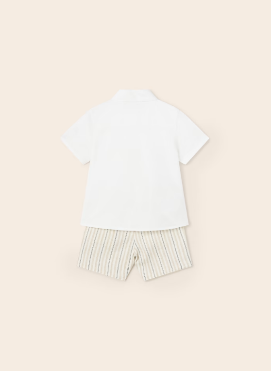 Conjunto 2 piezas, bermuda y camisa con lino bebé, niño - Ceremonia - Europa 2023