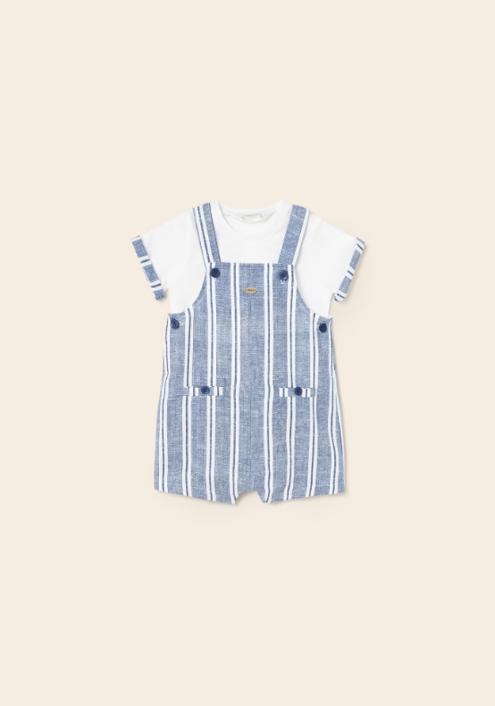 Jardinera bebé, lino con camiseta - Europa 2023
