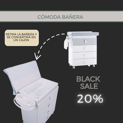 Cómoda bañera + cambiador B754 GRIS
