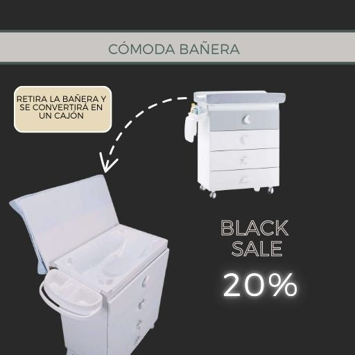 Cómoda bañera + cambiador B754 GRIS