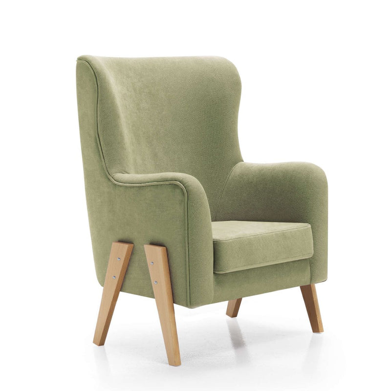Sillón lactancia 2 EN 1 OLIVA con patas madera  · RESERVA