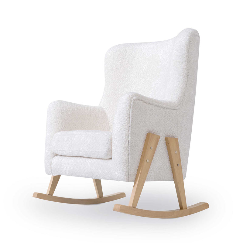 Sillón lactancia con patas madera en borreguito · Glam