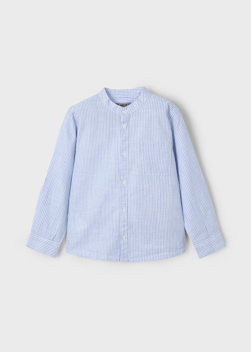 Camisa manga larga cuello mao rayas niño