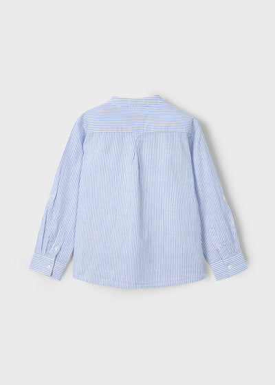 Camisa manga larga cuello mao rayas niño