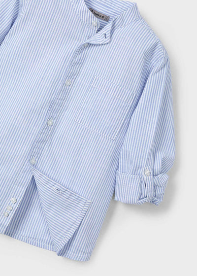 Camisa manga larga cuello mao rayas niño