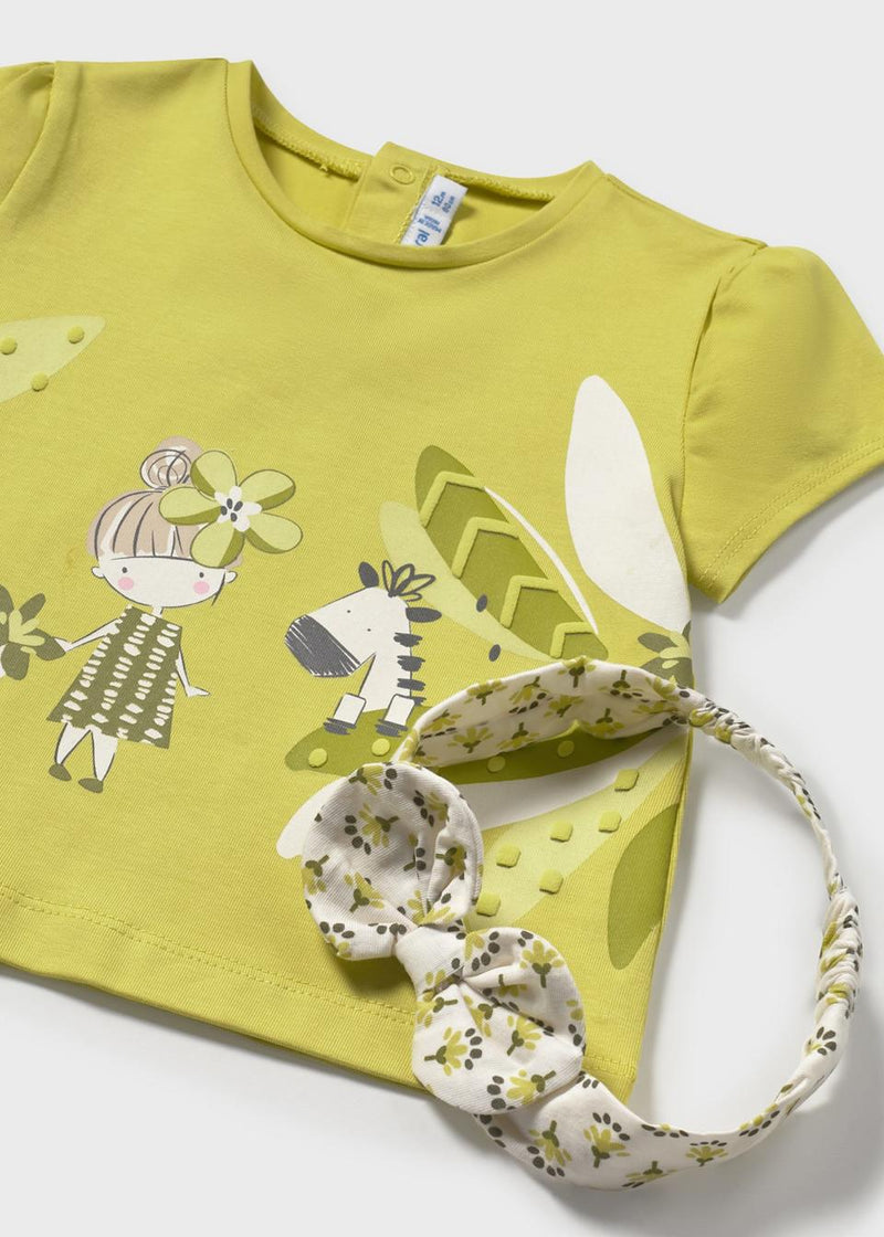 Camiseta con diadema estampada bebé