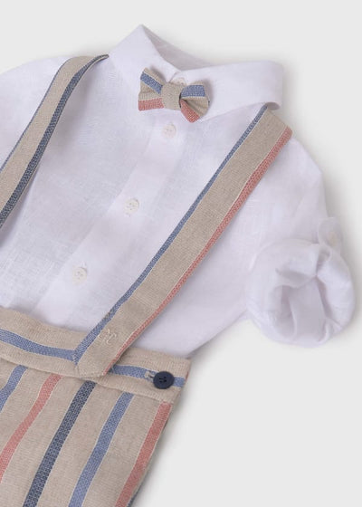 Conjunto camisa bermuda rayas niño - color piedra