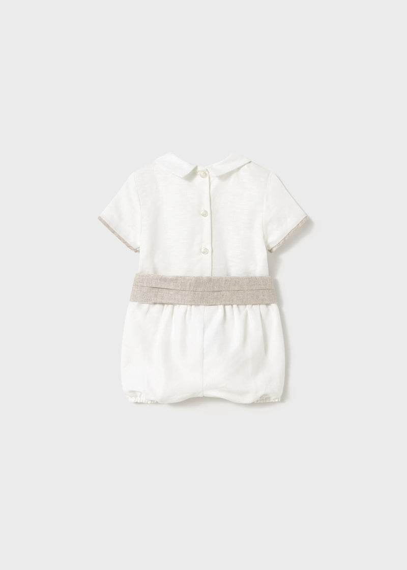 Conjunto ceremonia pantalón corto y camisa recién nacido