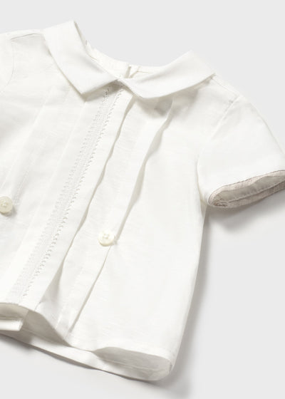 Conjunto ceremonia pantalón corto y camisa recién nacido