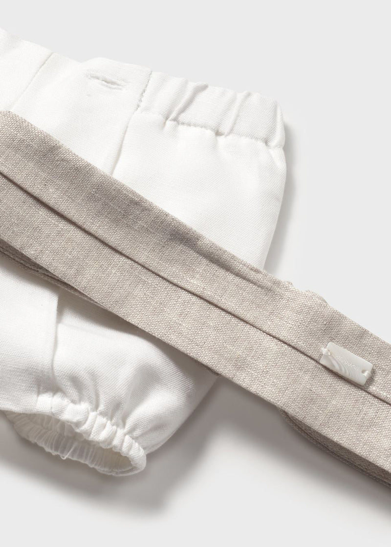 Conjunto ceremonia pantalón corto y camisa recién nacido