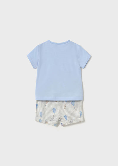 Conjunto pantalón corto estampado y camiseta recién nacido