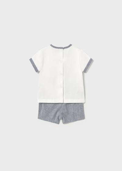 Conjunto pantalón corto y camiseta casa recién nacido