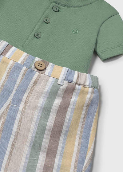 Conjunto pantalón corto y polo recién nacido