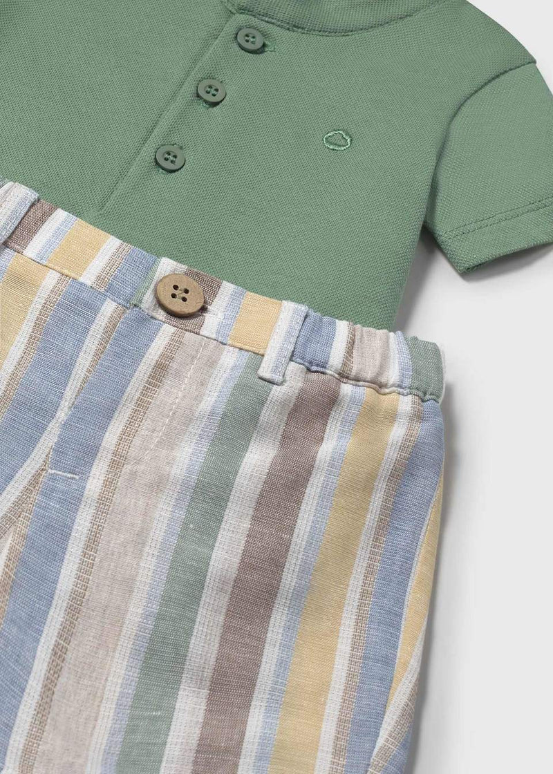 Conjunto pantalón corto y polo recién nacido