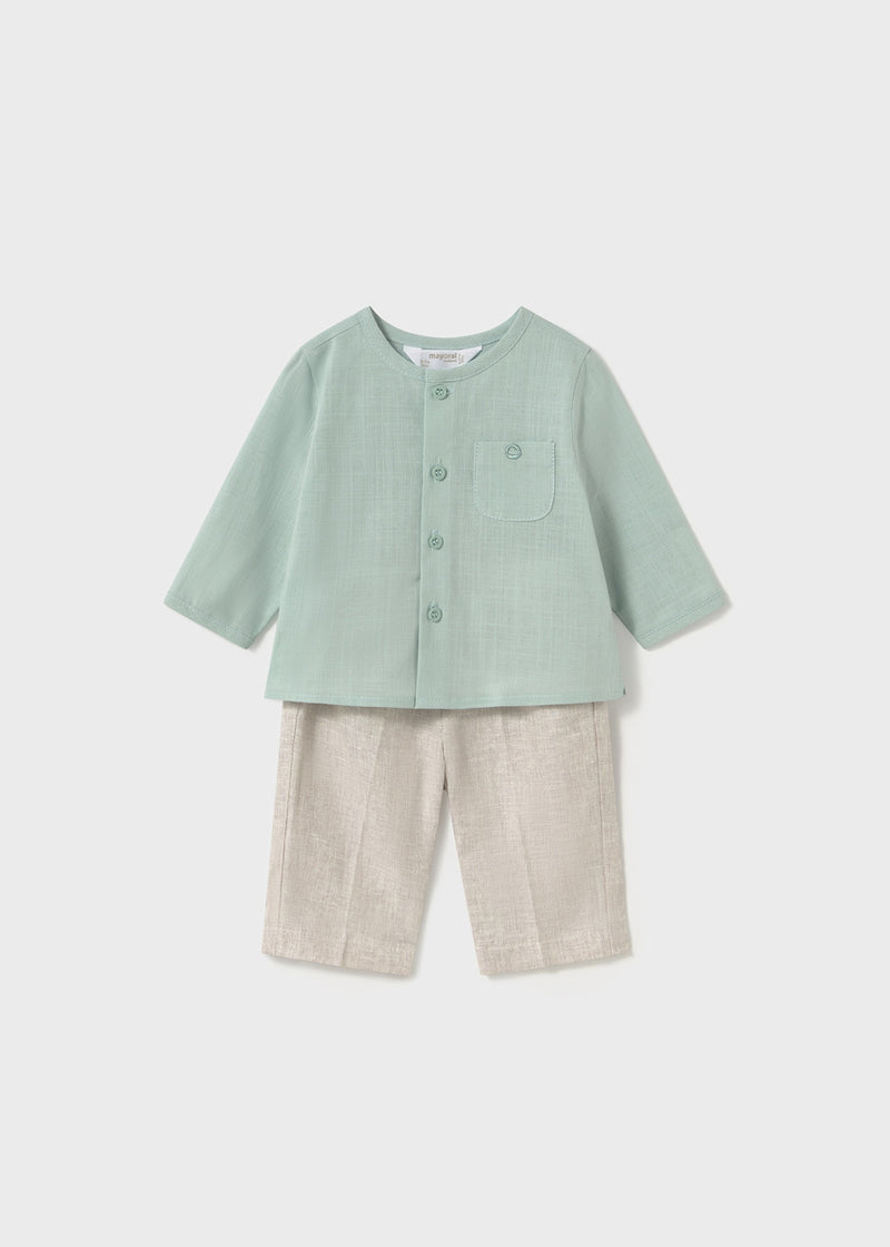 Conjunto pantalón largo y camisa recién nacido
