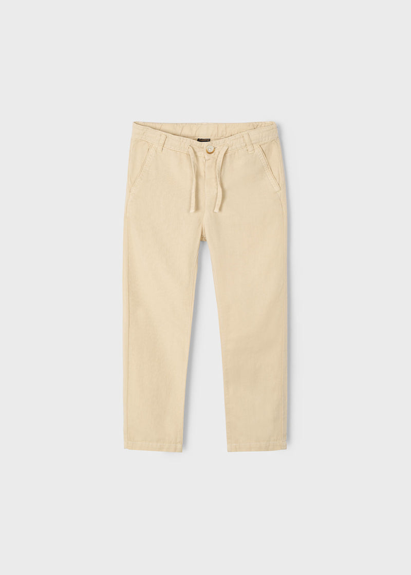 Pantalón cordón con lino niño - Loose Fit