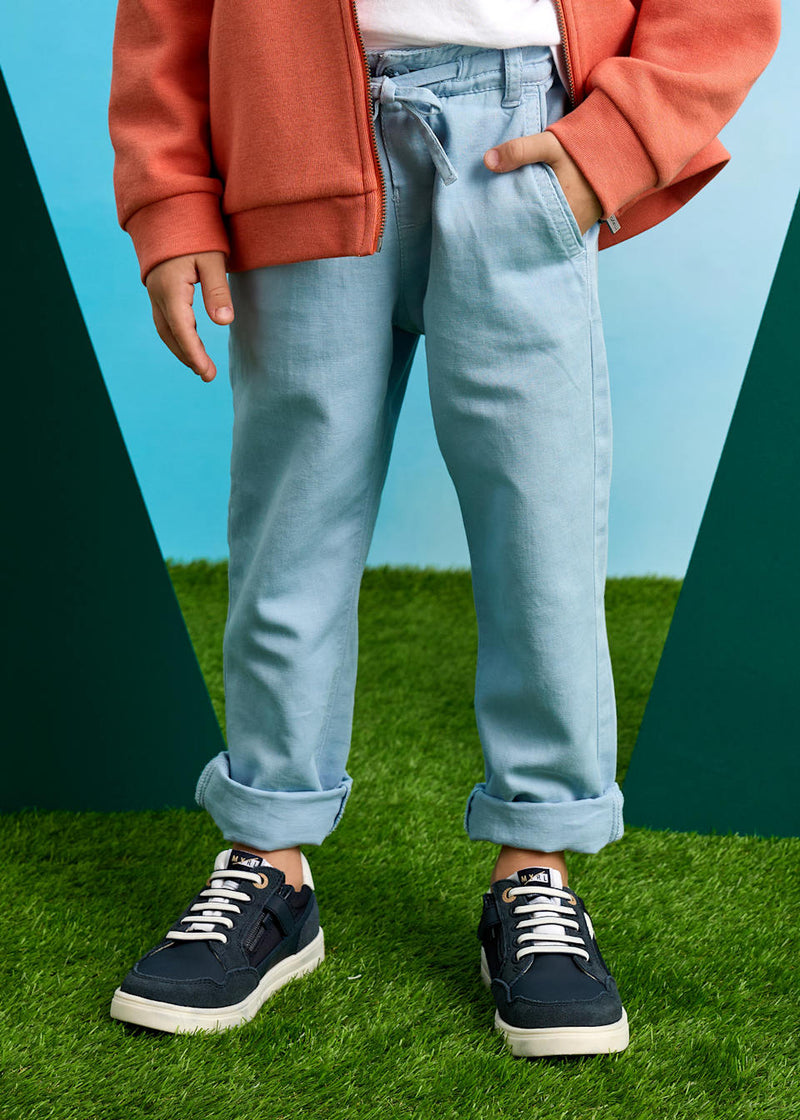 Pantalón cordón con lino niño - Loose Fit