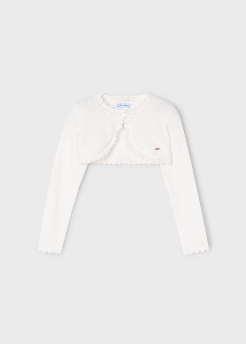 Rebeca bolero tricot niña- Crudo