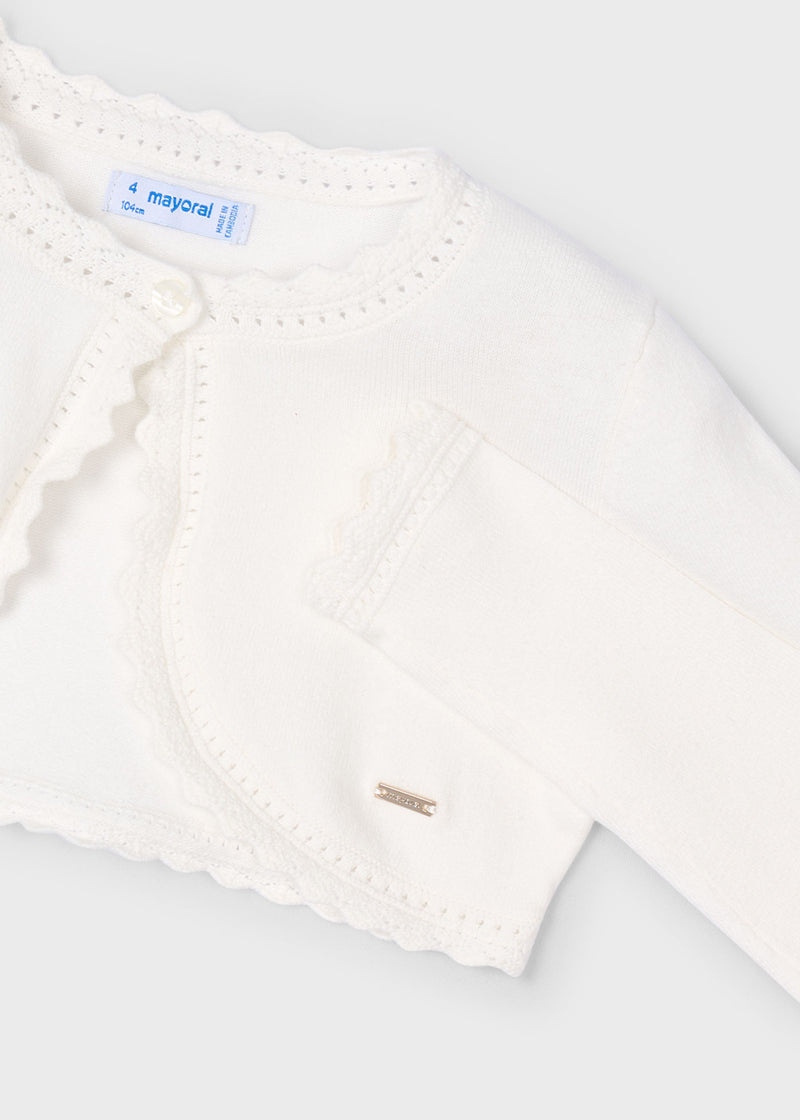 Rebeca bolero tricot niña- Crudo