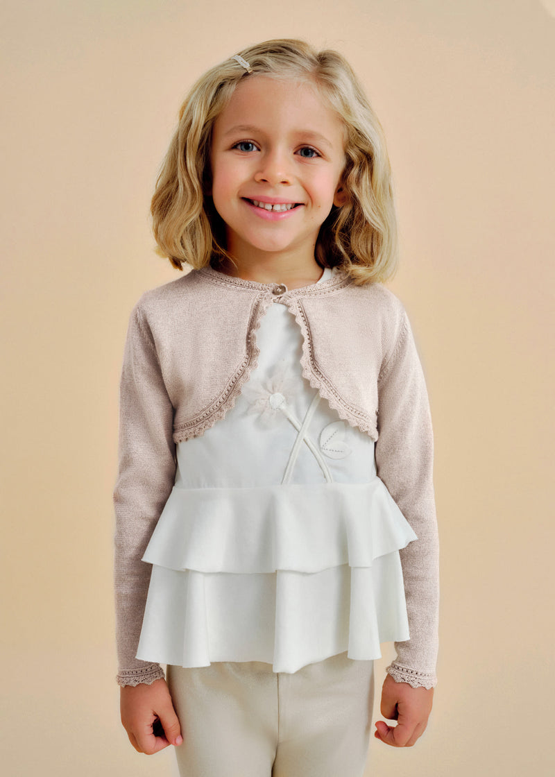 Rebeca bolero tricot niña- Champagne