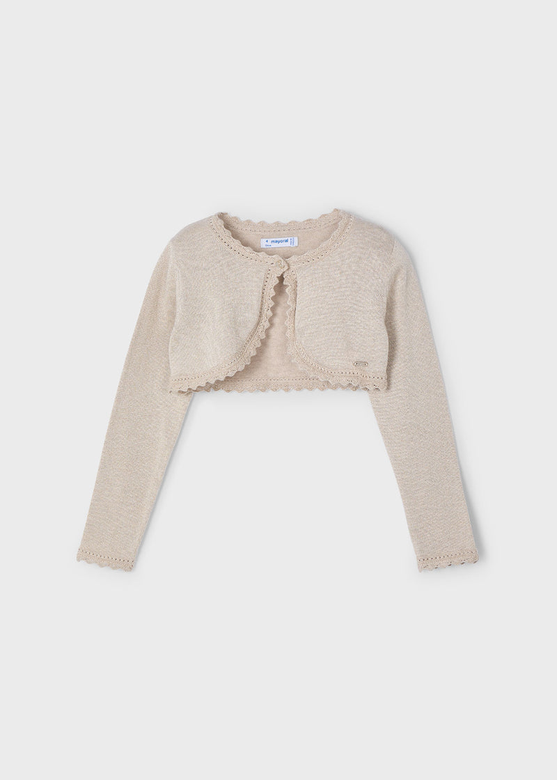 Rebeca bolero tricot niña- Champagne