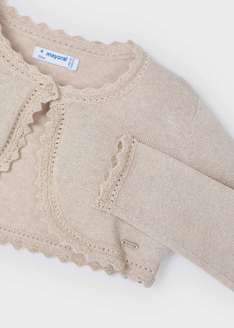 Rebeca bolero tricot niña- Champagne
