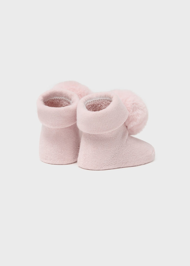 Set calcetín y diadema algodón orgánico recién nacido