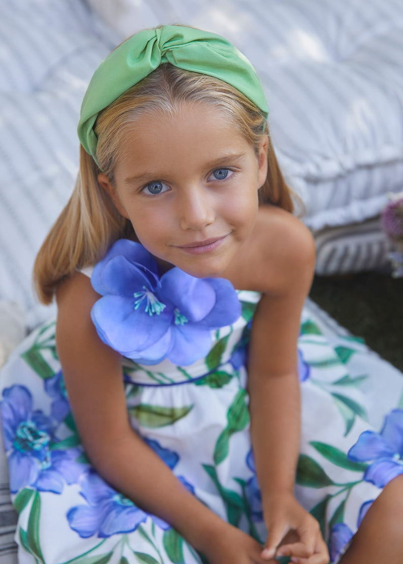 Vestido Blue Flower - Con Lino Estampado