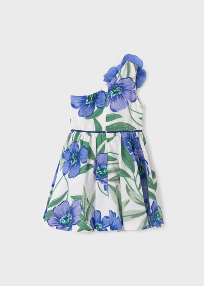 Vestido Blue Flower - Con Lino Estampado