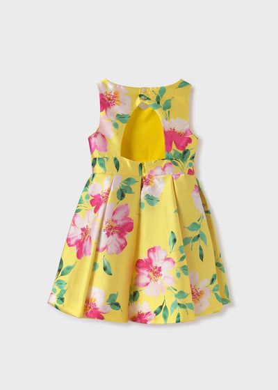 Vestido Mikado estampado niña.