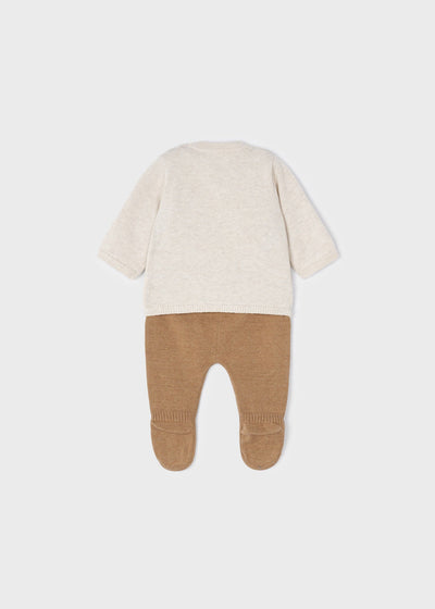 Conjunto bebé 100% Algodón Ecofriends punto tricot  CARAMEL