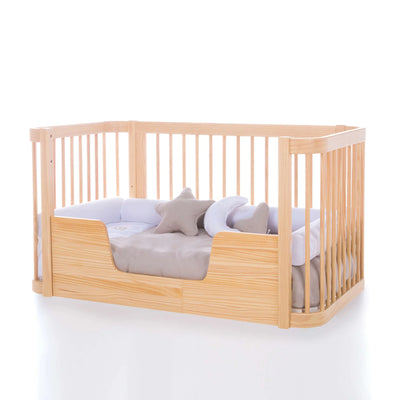 CREA DUE Cuna - Cama para bebé madera natural (4en1) Nomad 70x140 - C300