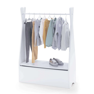 Armario colgador asiento baúl Montessori blanco 4en1 · NW120-M77